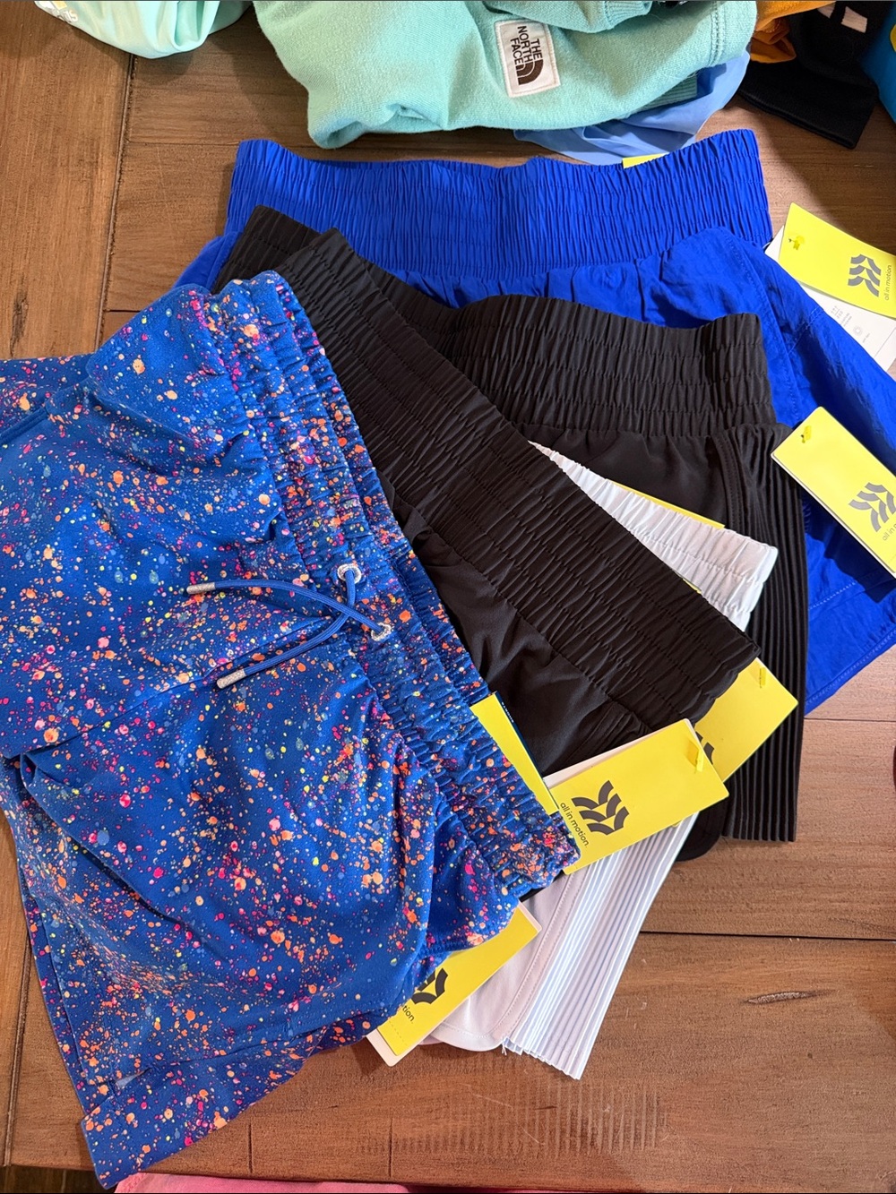 all in motion Kids Shorts Pack - Blue Splash, Black, White, Royal Blue